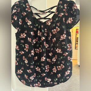 Papermoon Black Floral Blouse NWOT